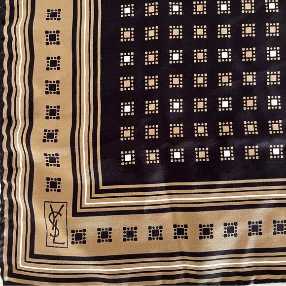 YSL Retro Silk Scarf Vintage EUC Circa 1980s - Picture 6 of 13